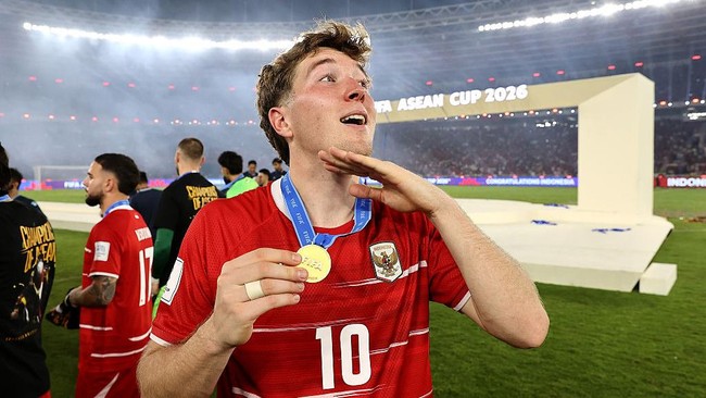 Tiền đạo Ole Romeny là 1 trong 3 cầu thủ Indonesia "mất tích" sau chức vô địch FIFA ASEAN Cup 2026 - Ảnh: CNN