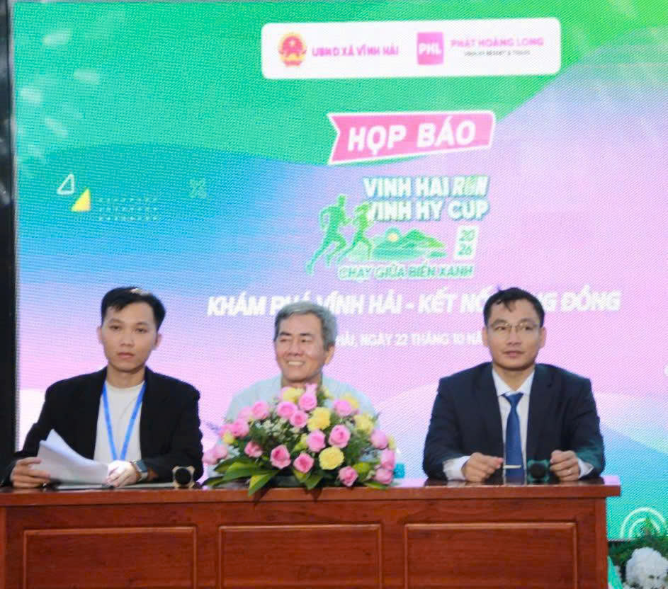 Ban tổ chức chủ trì họp báo công bố giải chạy Vĩnh Hải Run - Vĩnh Hy Cup lần thứ nhất năm 2026